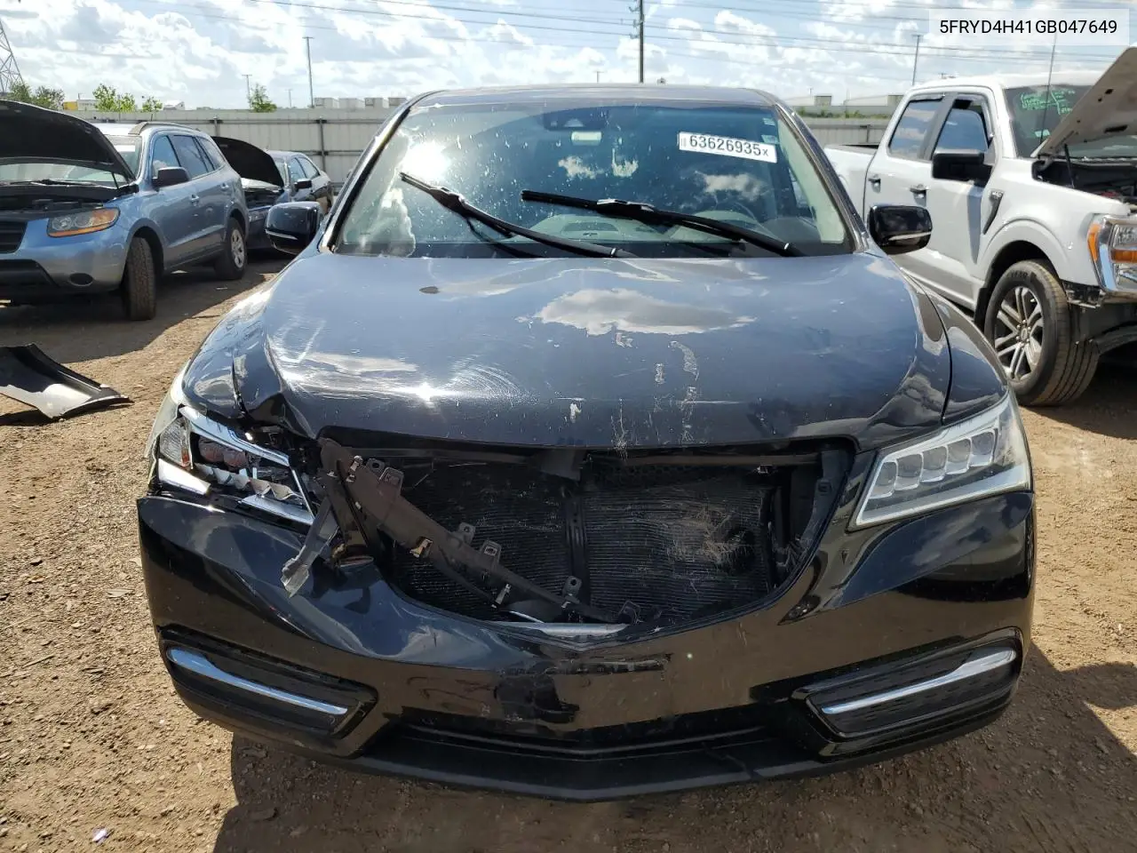 2016 Acura Mdx Technology VIN: 5FRYD4H41GB047649 Lot: 63626935