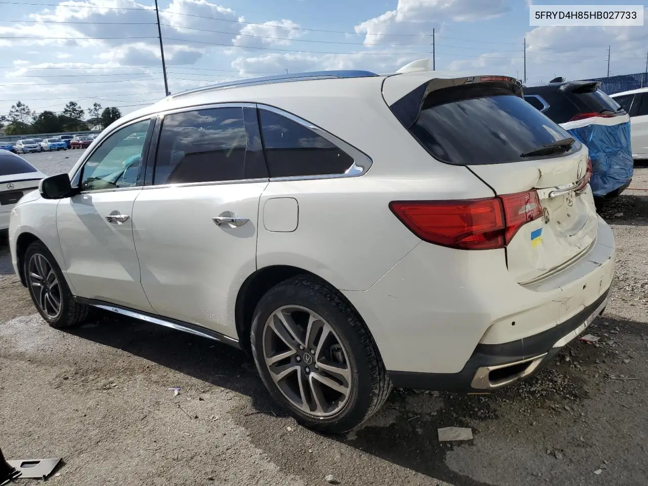 2017 Acura Mdx Advance VIN: 5FRYD4H85HB027733 Lot: 53807465