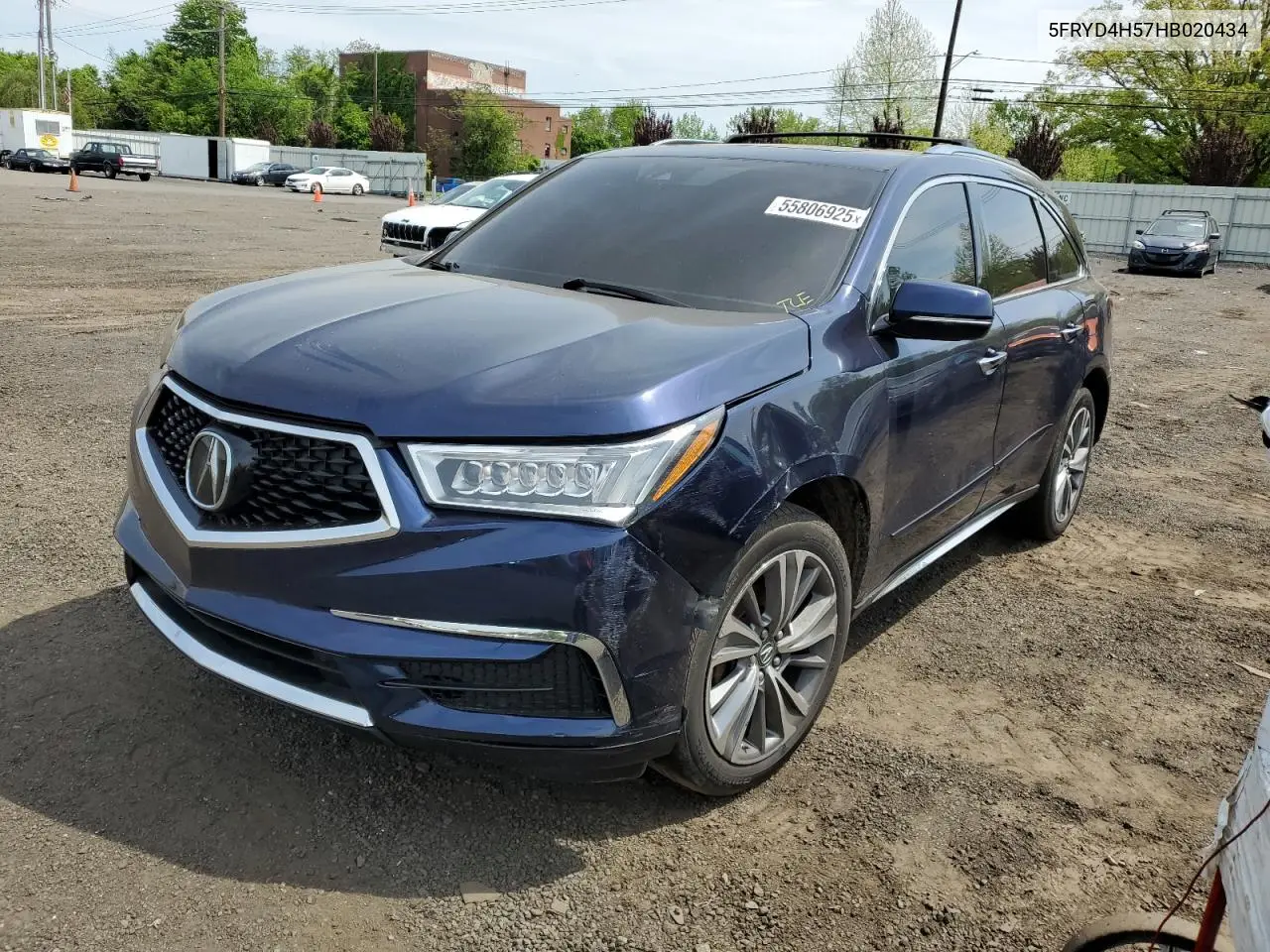 2017 Acura Mdx Technology VIN: 5FRYD4H57HB020434 Lot: 55806925