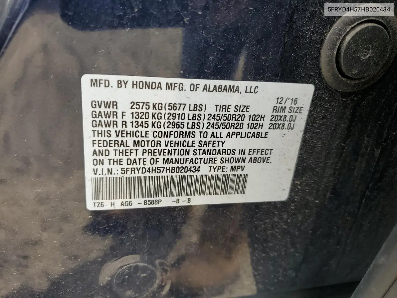 2017 Acura Mdx Technology VIN: 5FRYD4H57HB020434 Lot: 55806925