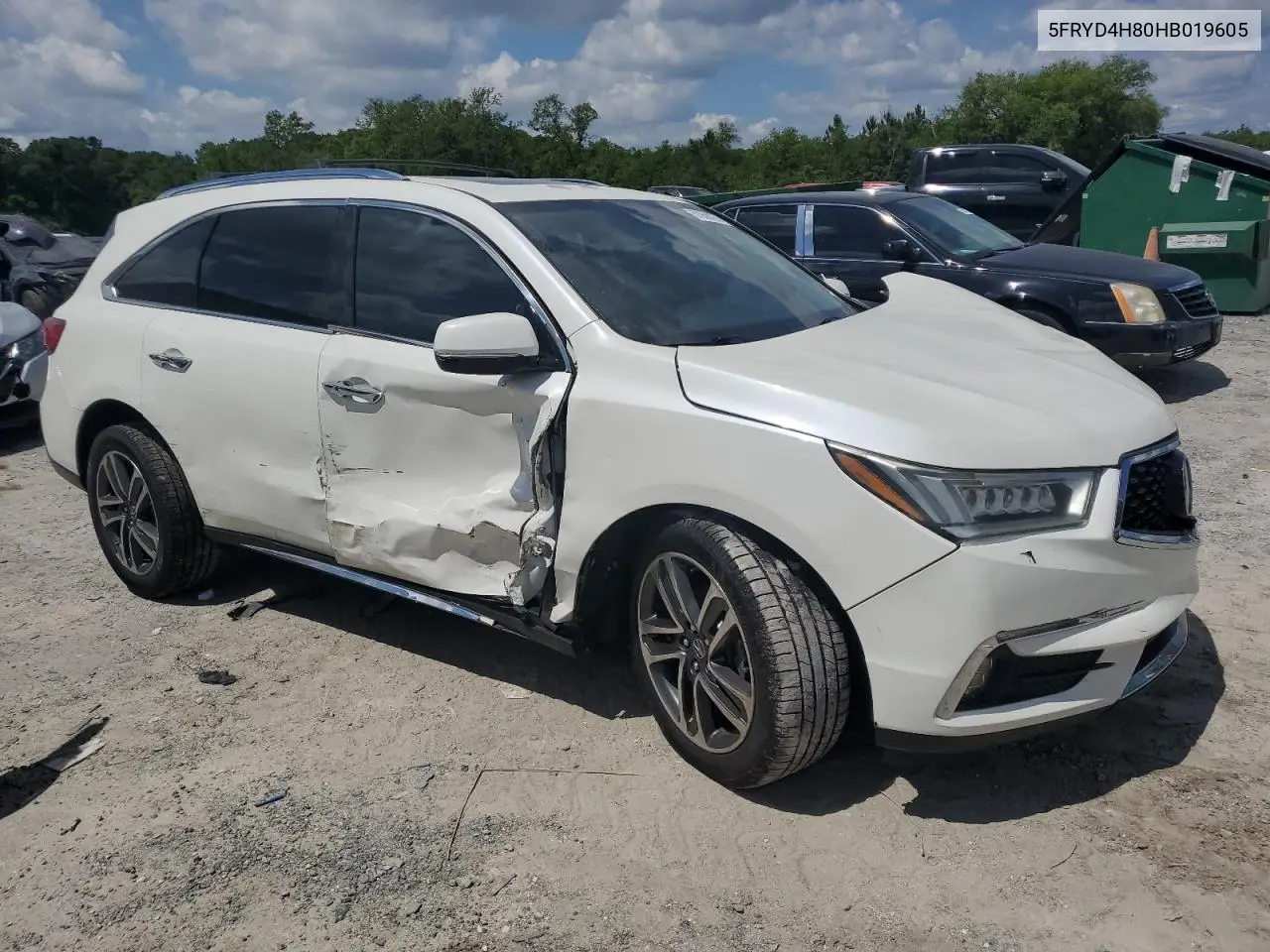 2017 Acura Mdx Advance VIN: 5FRYD4H80HB019605 Lot: 57058275