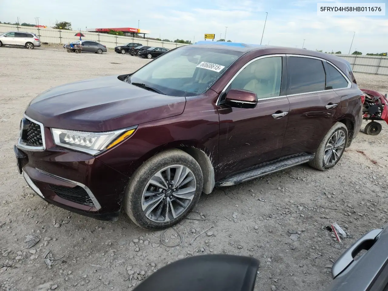 2017 Acura Mdx Technology VIN: 5FRYD4H58HB011676 Lot: 60608615