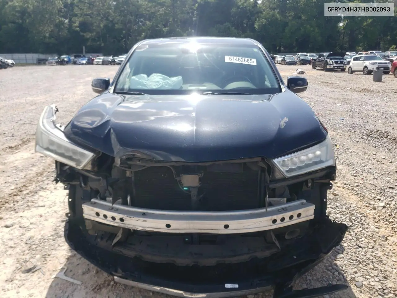 2017 Acura Mdx VIN: 5FRYD4H37HB002093 Lot: 61462685