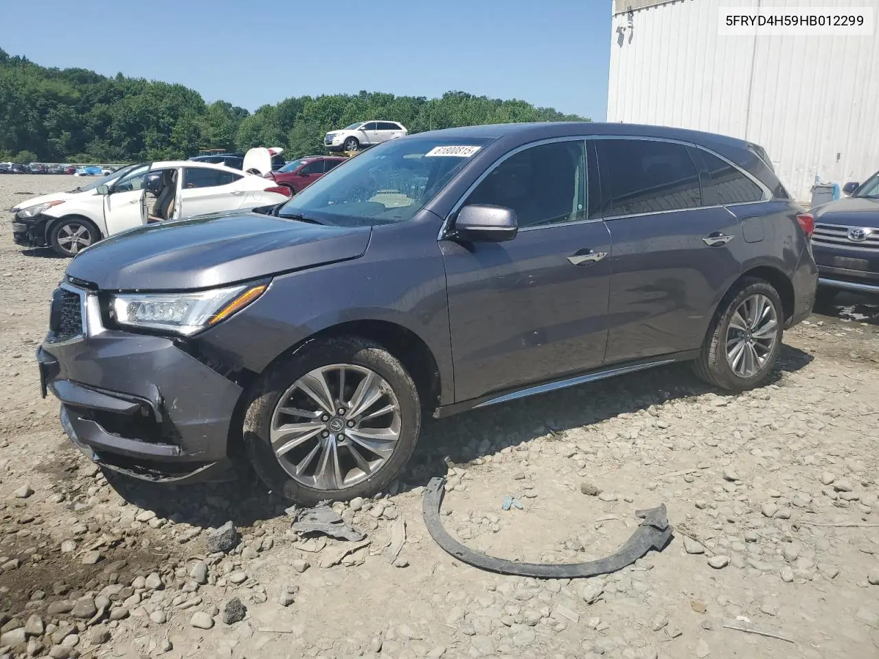 2017 Acura Mdx Technology VIN: 5FRYD4H59HB012299 Lot: 61800815