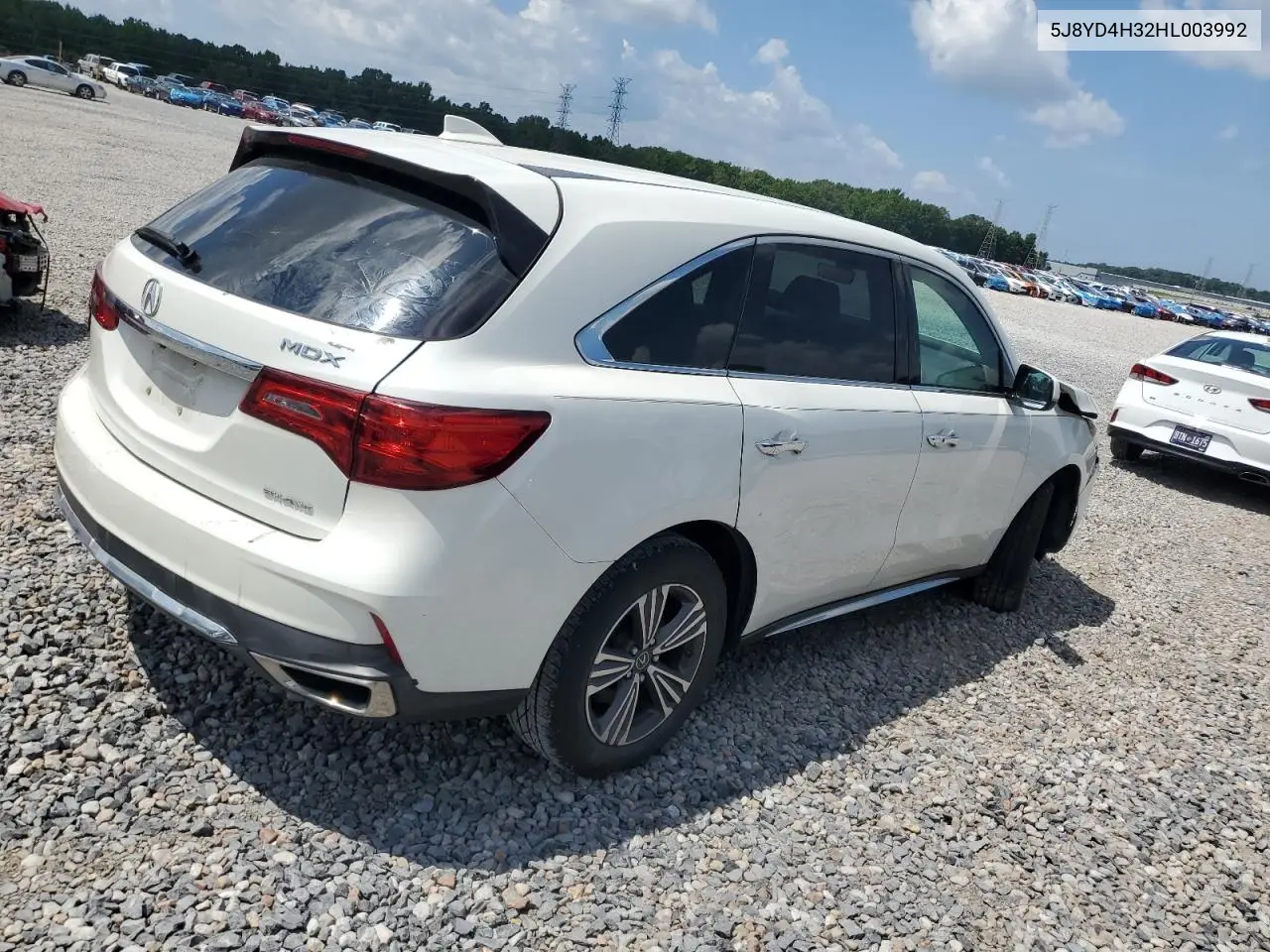 2017 Acura Mdx VIN: 5J8YD4H32HL003992 Lot: 65375495