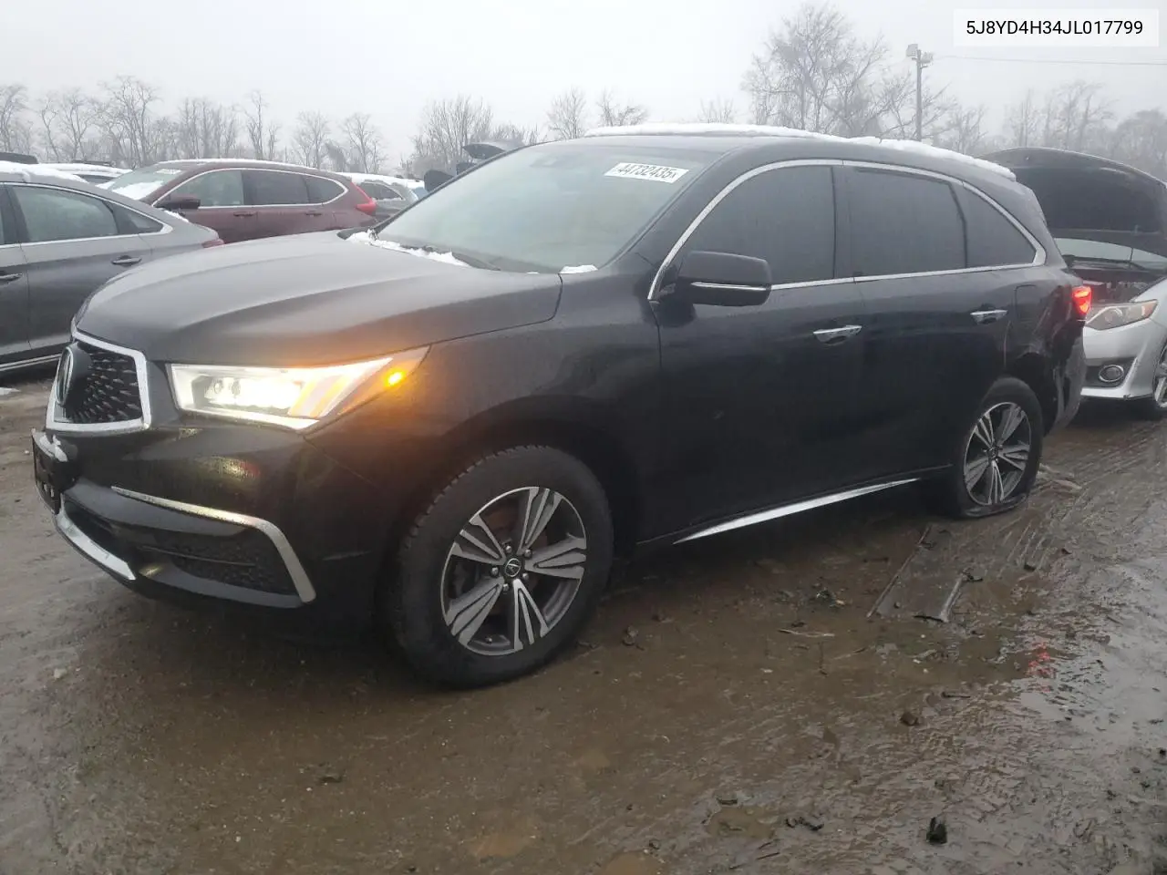 2018 Acura Mdx VIN: 5J8YD4H34JL017799 Lot: 44732435