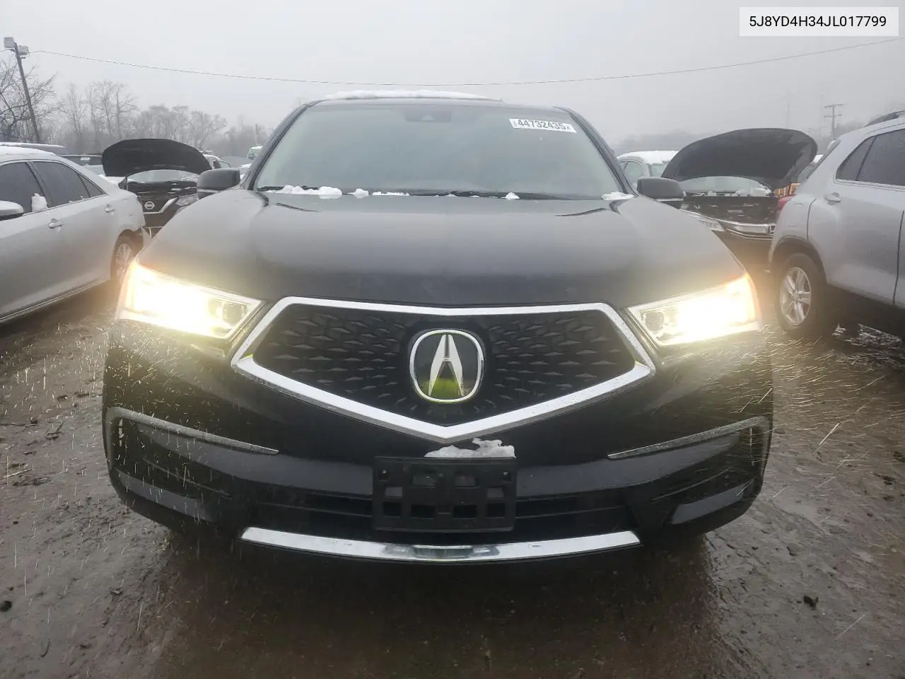 2018 Acura Mdx VIN: 5J8YD4H34JL017799 Lot: 44732435