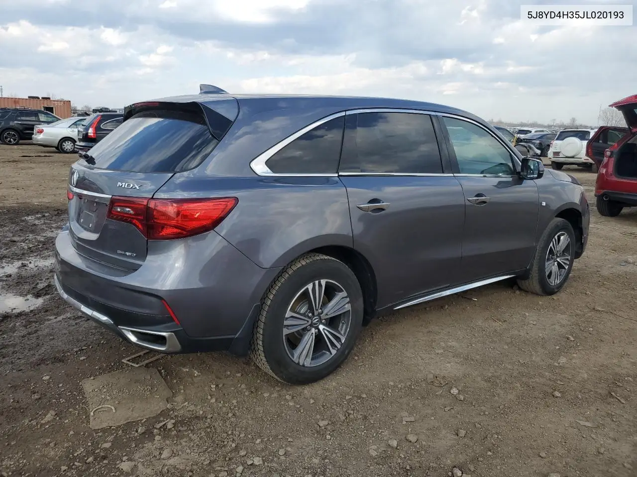 2018 Acura Mdx VIN: 5J8YD4H35JL020193 Lot: 50414335