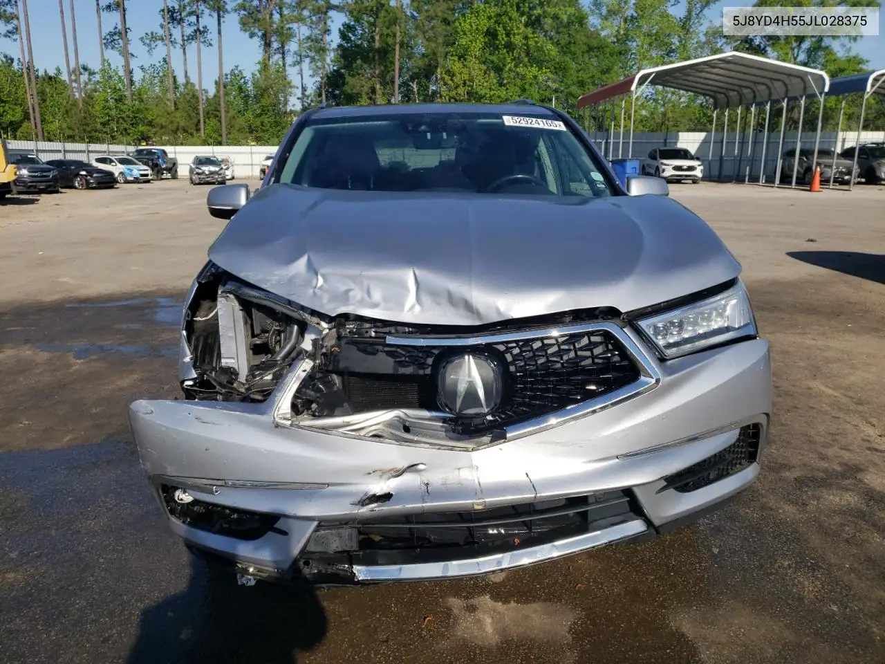 2018 Acura Mdx Technology VIN: 5J8YD4H55JL028375 Lot: 52924165