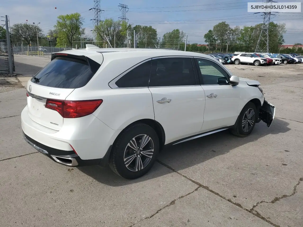 2018 Acura Mdx VIN: 5J8YD4H35JL014359 Lot: 56775575