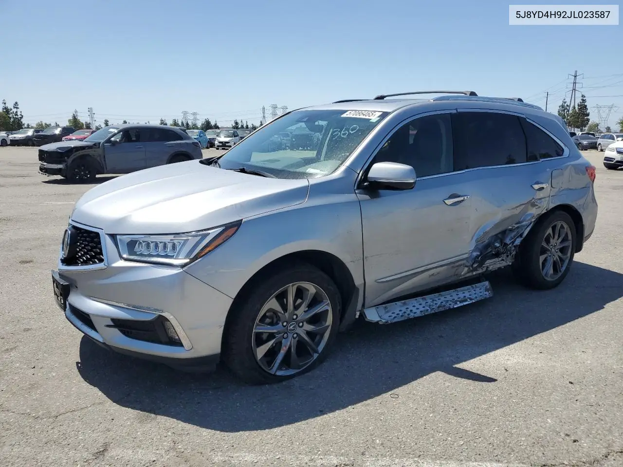 2018 Acura Mdx Advance VIN: 5J8YD4H92JL023587 Lot: 57086465