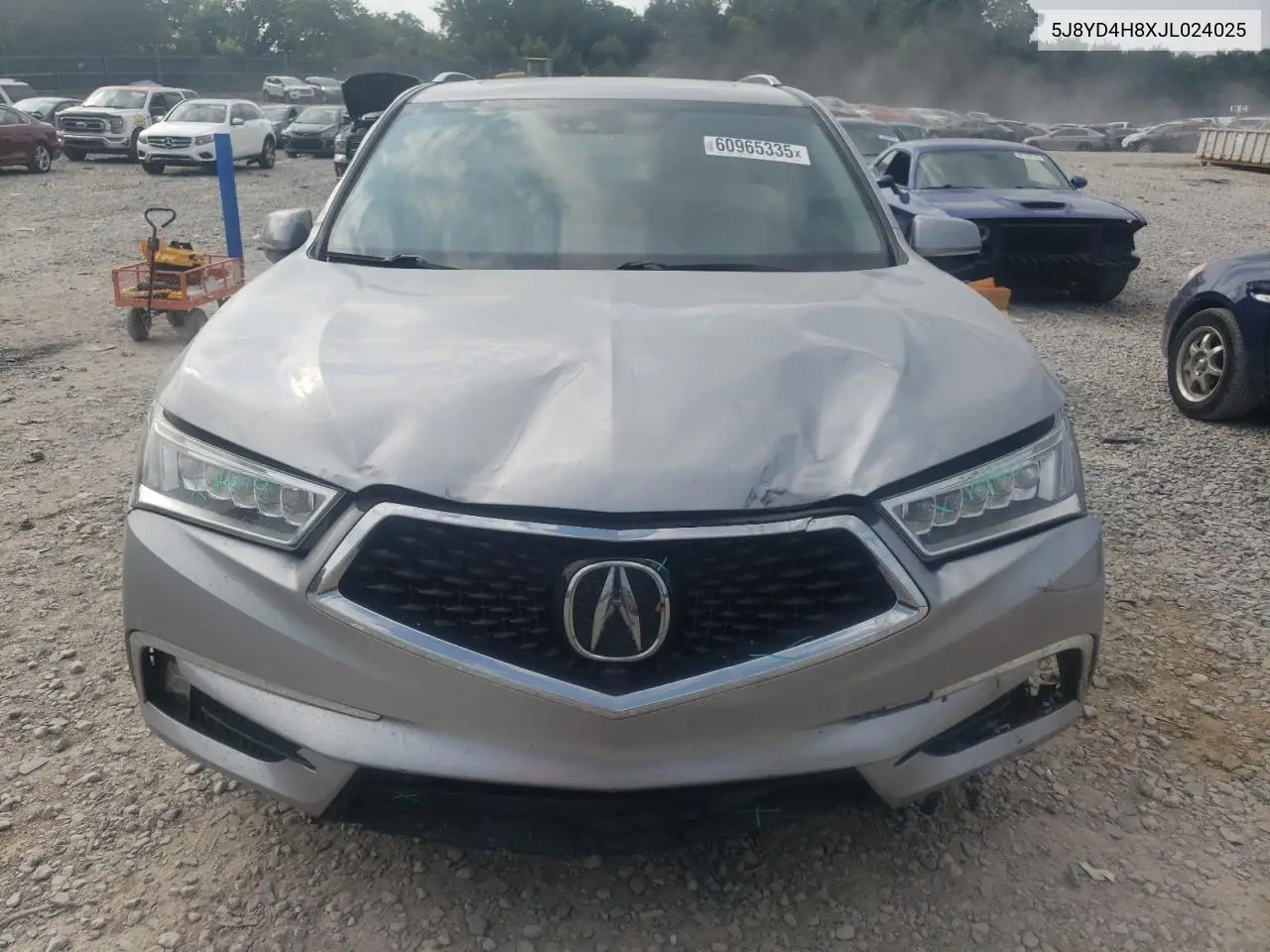 2018 Acura Mdx Advance VIN: 5J8YD4H8XJL024025 Lot: 60965335