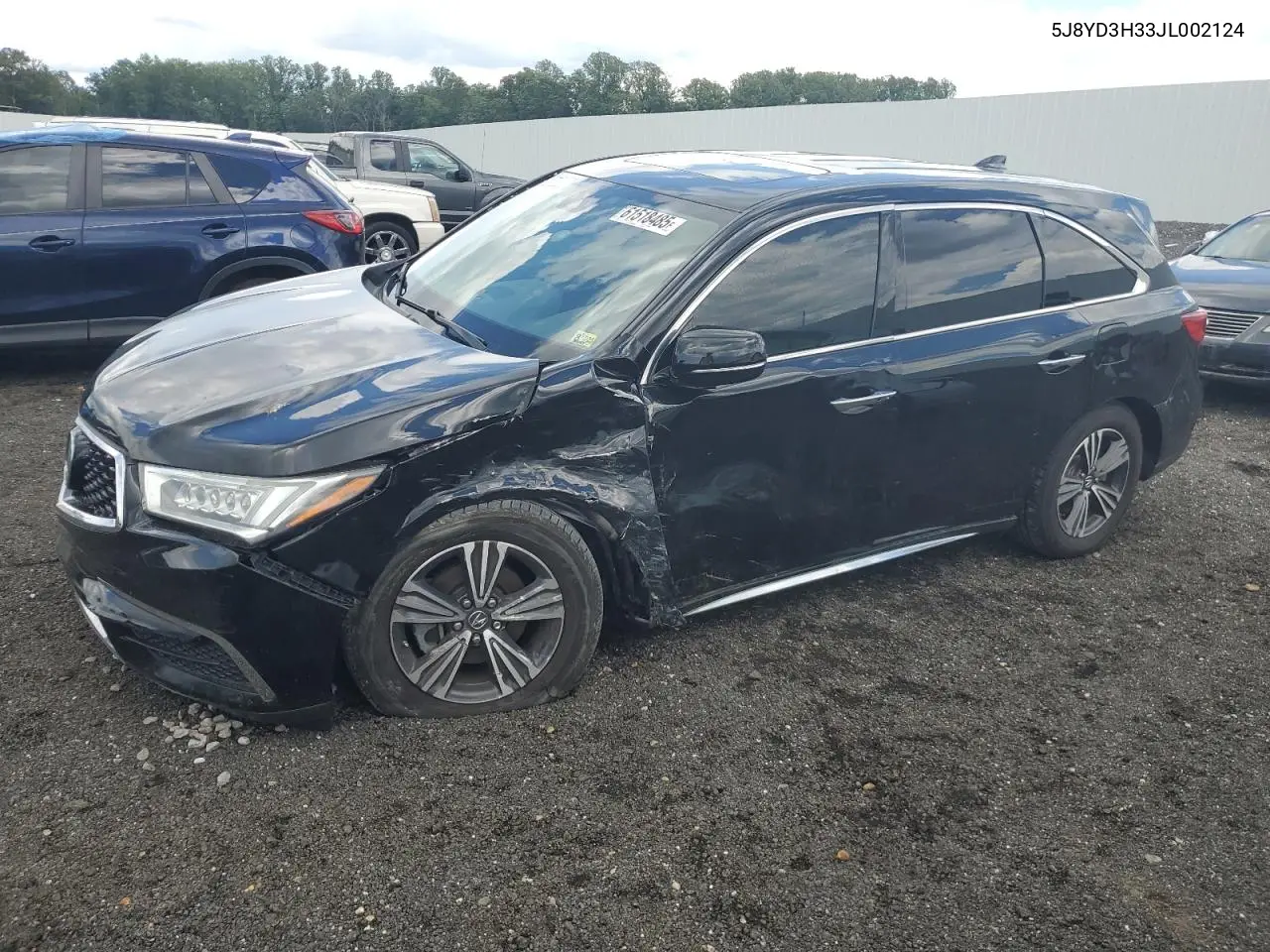 2018 Acura Mdx VIN: 5J8YD3H33JL002124 Lot: 61518485