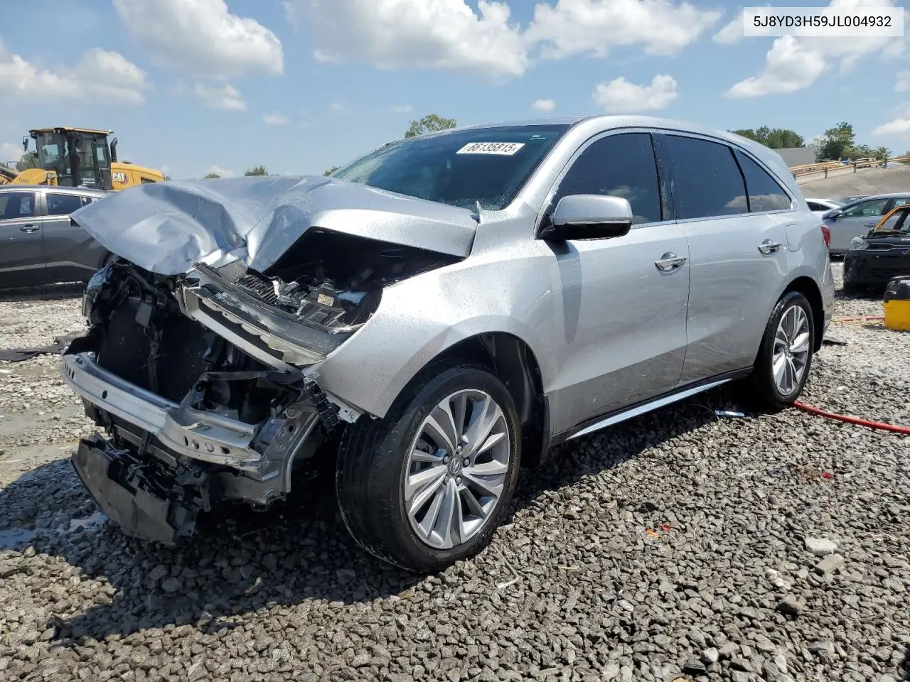 2018 Acura Mdx Technology VIN: 5J8YD3H59JL004932 Lot: 66135815