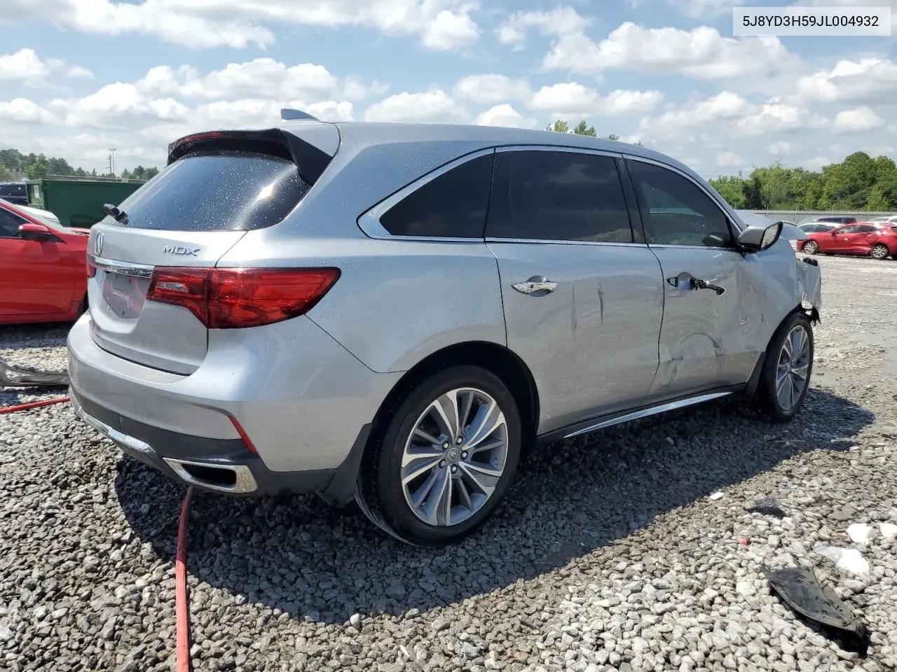 2018 Acura Mdx Technology VIN: 5J8YD3H59JL004932 Lot: 66135815
