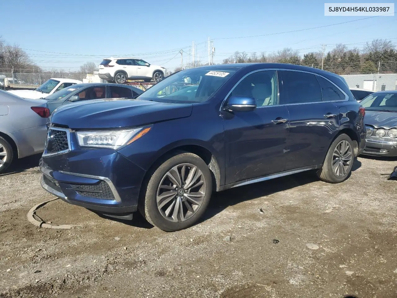 2019 Acura Mdx Technology VIN: 5J8YD4H54KL033987 Lot: 44529105