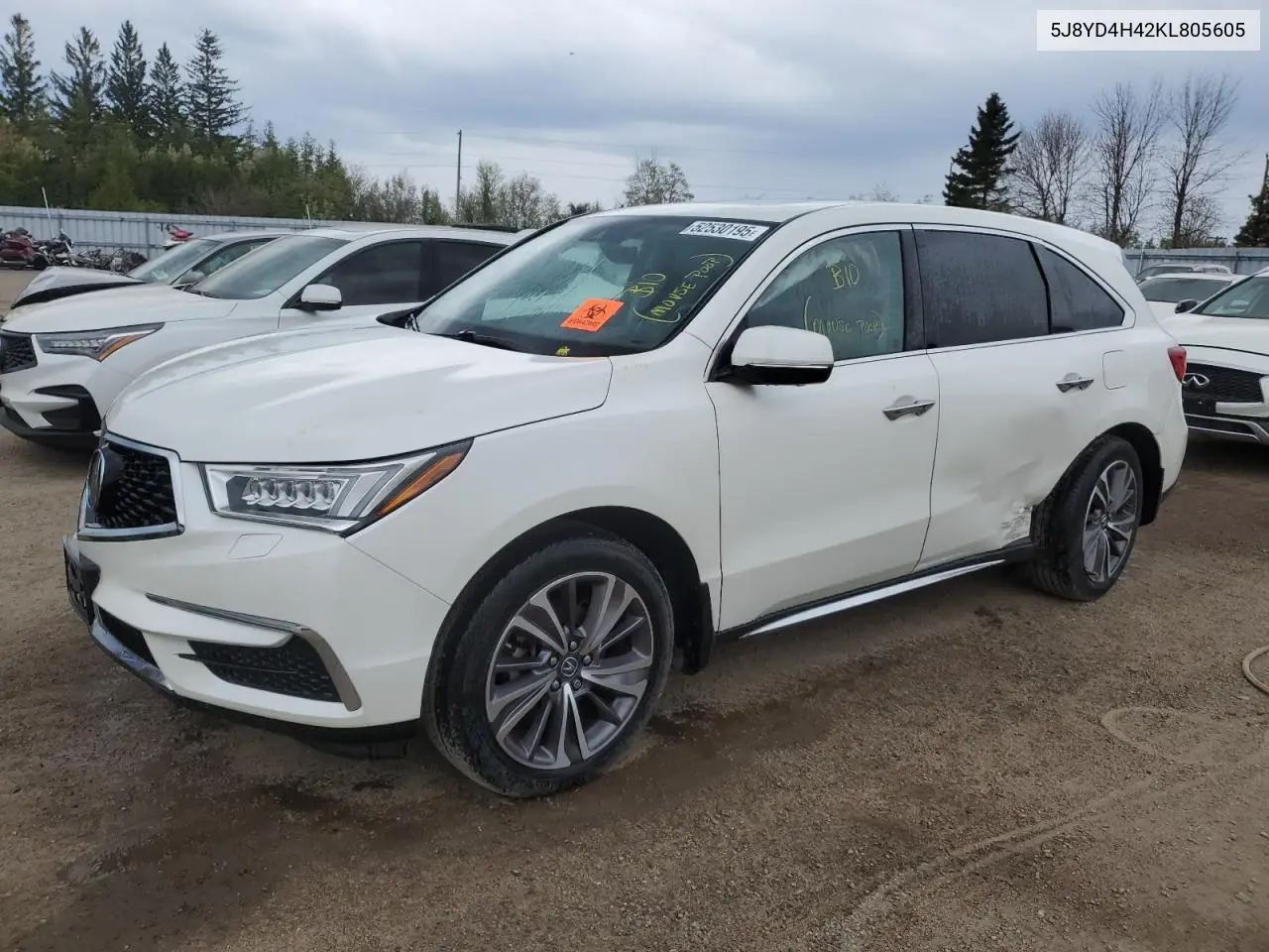 2019 Acura Mdx Technology VIN: 5J8YD4H42KL805605 Lot: 52530195