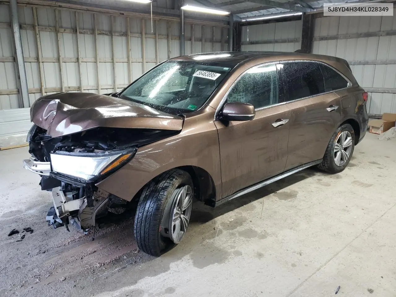 2019 Acura Mdx VIN: 5J8YD4H34KL028349 Lot: 56463895