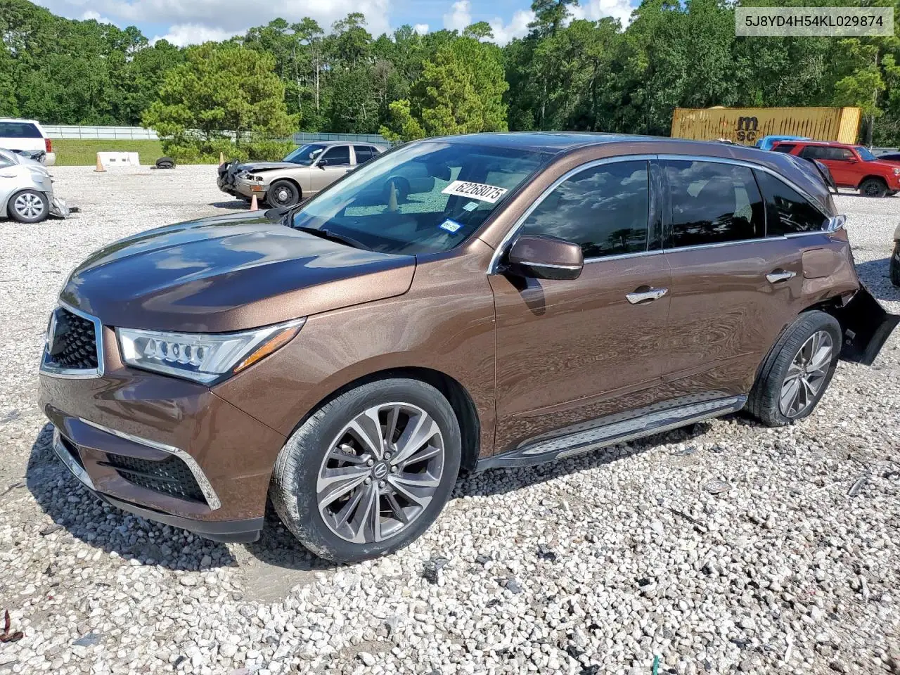 2019 Acura Mdx Technology VIN: 5J8YD4H54KL029874 Lot: 62268075