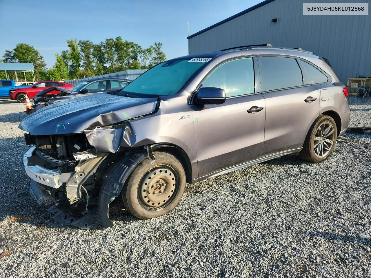 2019 Acura Mdx A-Spec VIN: 5J8YD4H06KL012868 Lot: 62993265