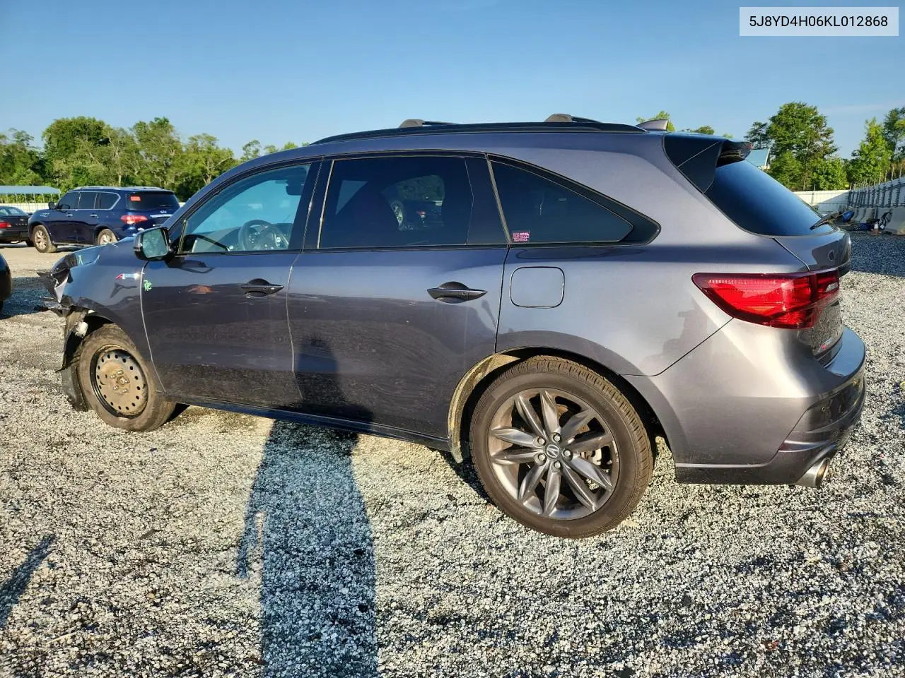 2019 Acura Mdx A-Spec VIN: 5J8YD4H06KL012868 Lot: 62993265