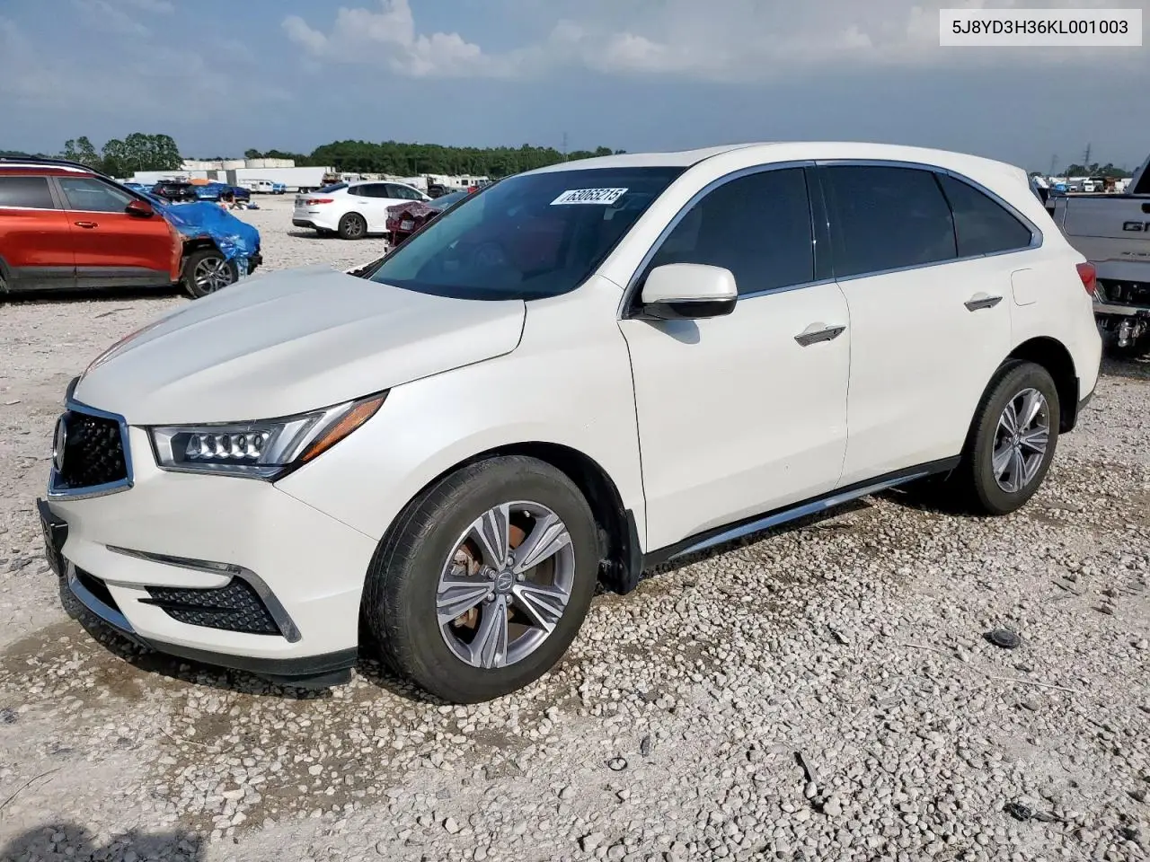 2019 Acura Mdx VIN: 5J8YD3H36KL001003 Lot: 63065215
