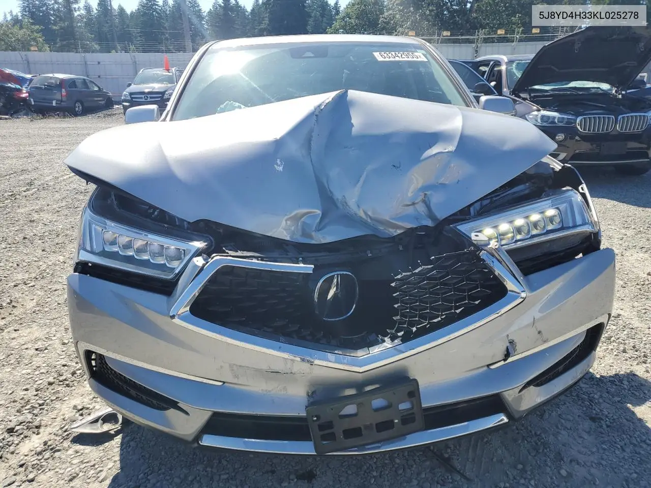 2019 Acura Mdx VIN: 5J8YD4H33KL025278 Lot: 63342955