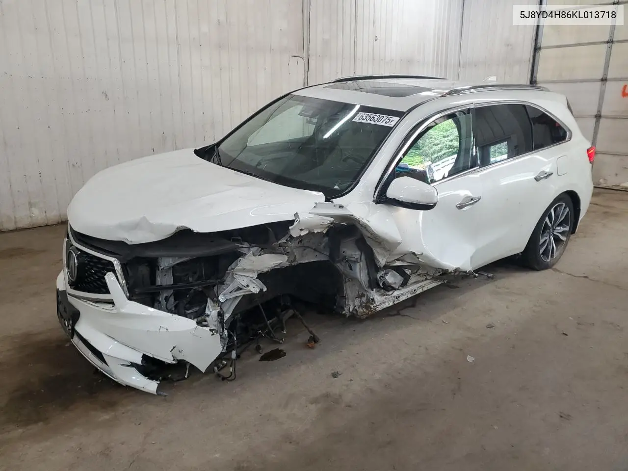 2019 Acura Mdx Advance VIN: 5J8YD4H86KL013718 Lot: 63563075