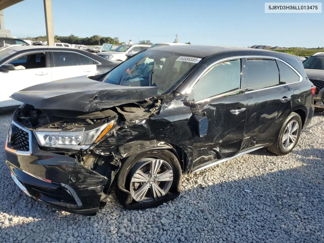 2020 Acura Mdx VIN: 5J8YD3H36LL013475 Lot: 44686585