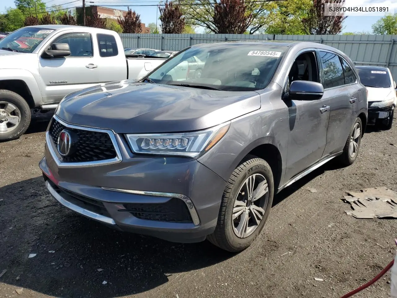 2020 Acura Mdx VIN: 5J8YD4H34LL051891 Lot: 54780545