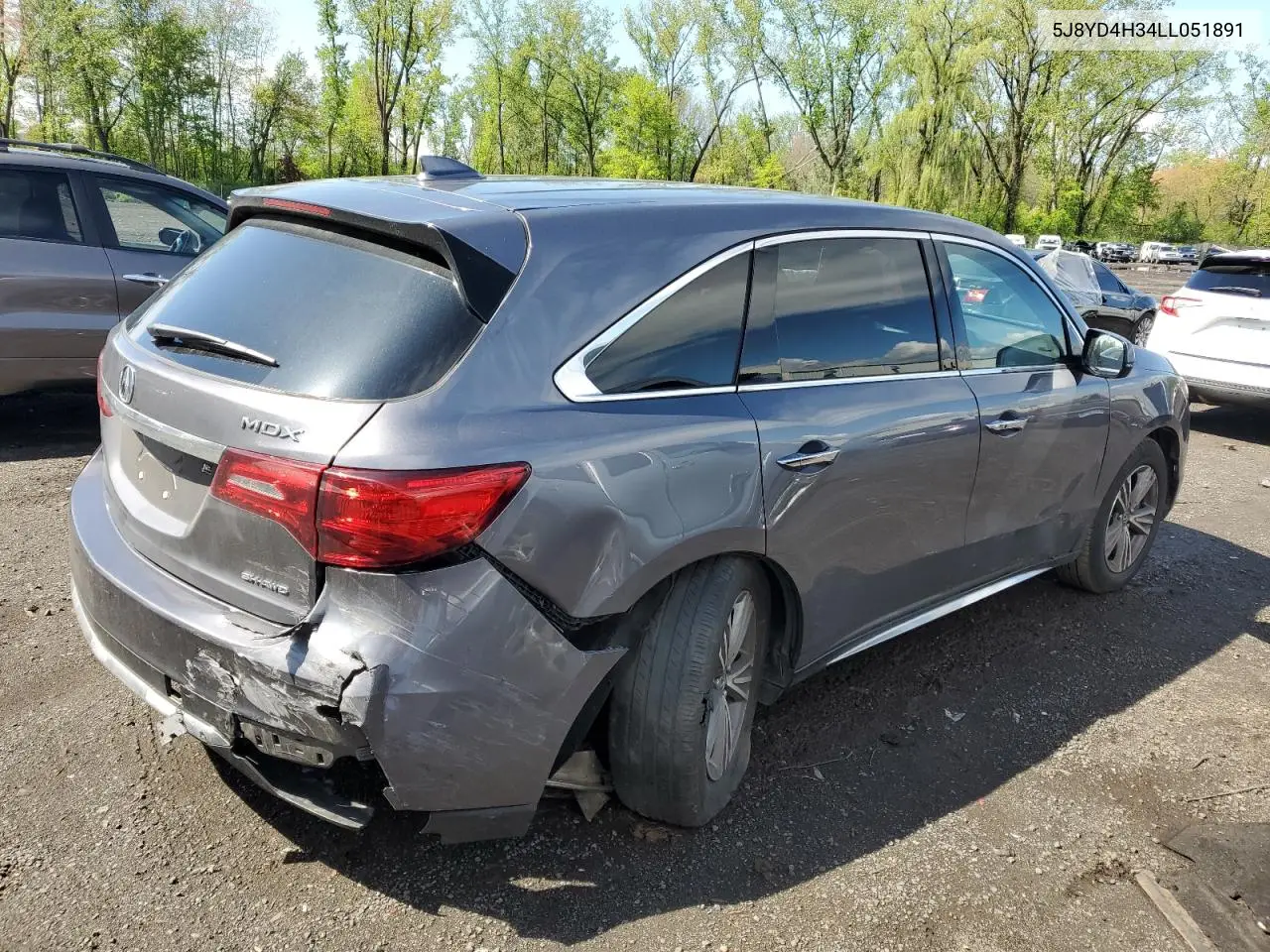 2020 Acura Mdx VIN: 5J8YD4H34LL051891 Lot: 54780545