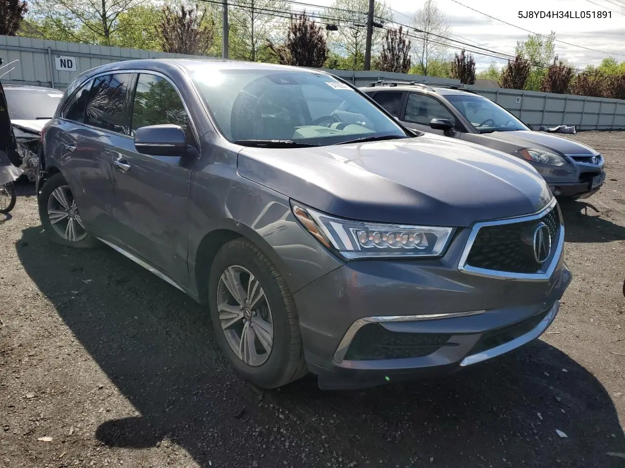 2020 Acura Mdx VIN: 5J8YD4H34LL051891 Lot: 54780545