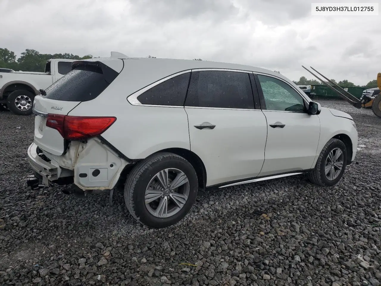 2020 Acura Mdx VIN: 5J8YD3H37LL012755 Lot: 56827235