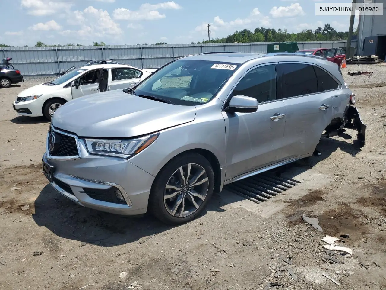 2020 Acura Mdx Advance VIN: 5J8YD4H8XLL016980 Lot: 62711835