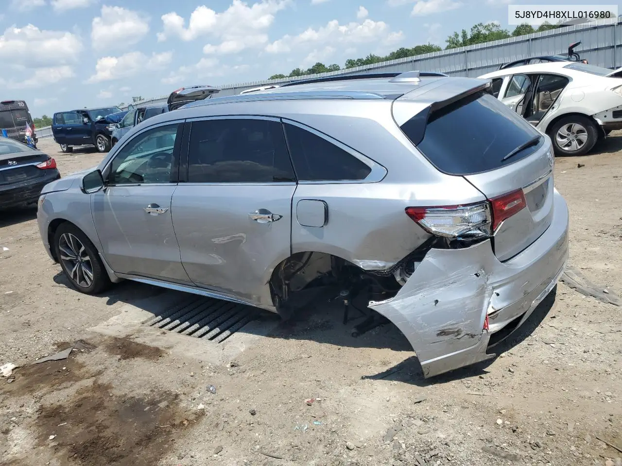 2020 Acura Mdx Advance VIN: 5J8YD4H8XLL016980 Lot: 62711835