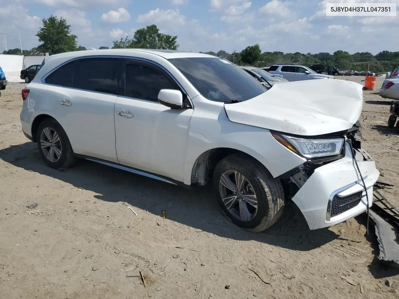 2020 Acura Mdx VIN: 5J8YD4H37LL047351 Lot: 62741165