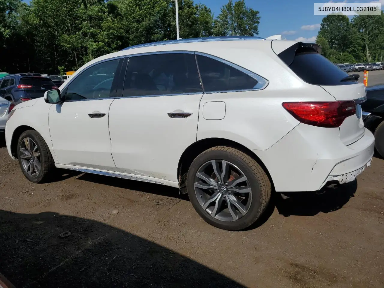 2020 Acura Mdx Advance VIN: 5J8YD4H80LL032105 Lot: 62844935