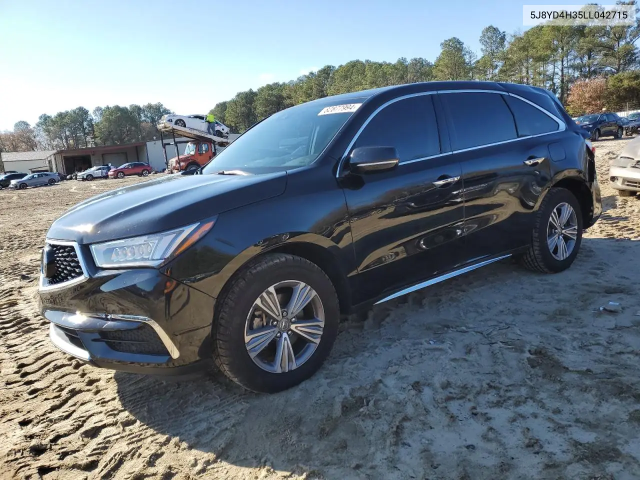 2020 Acura Mdx VIN: 5J8YD4H35LL042715 Lot: 82877994