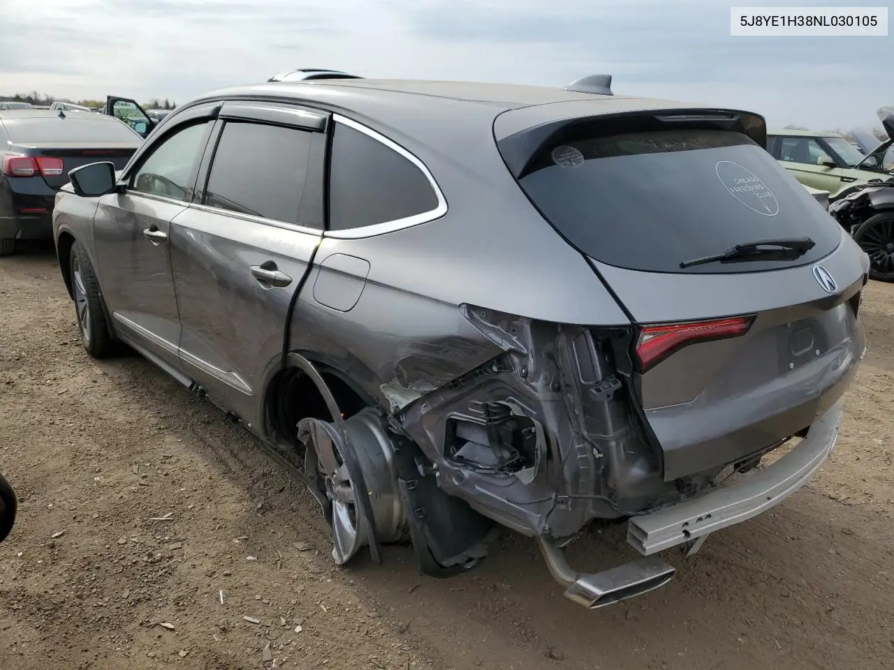 2022 Acura Mdx VIN: 5J8YE1H38NL030105 Lot: 52994385