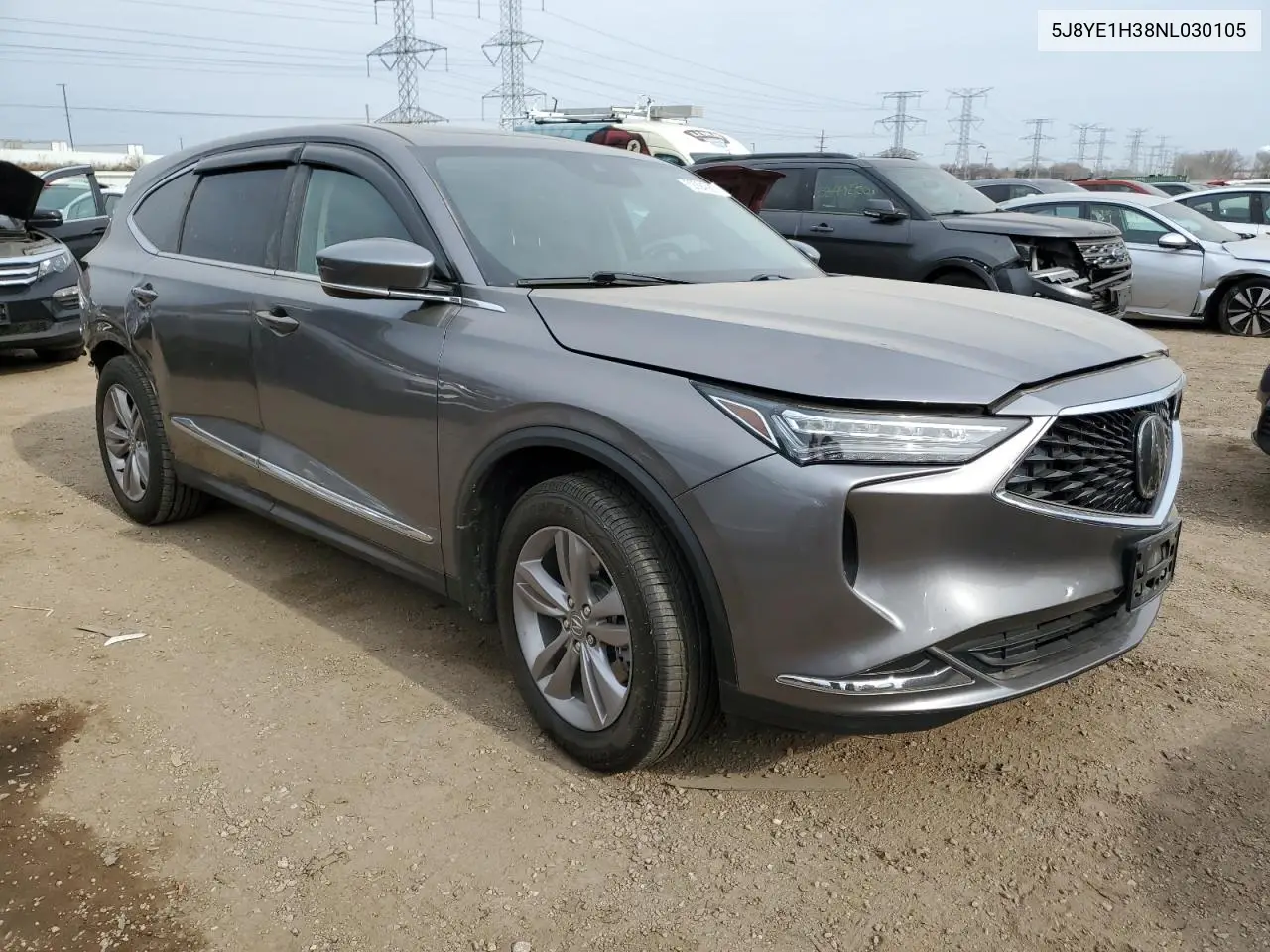 2022 Acura Mdx VIN: 5J8YE1H38NL030105 Lot: 52994385