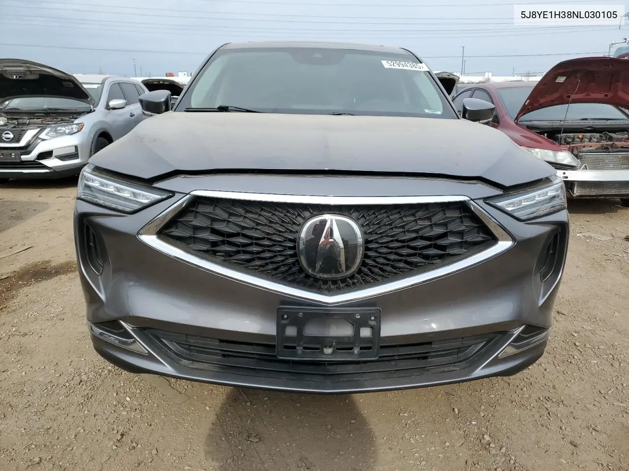 2022 Acura Mdx VIN: 5J8YE1H38NL030105 Lot: 52994385