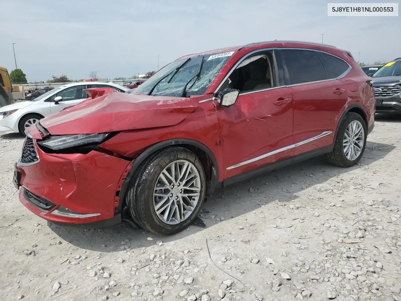 2022 Acura Mdx Advance VIN: 5J8YE1H81NL000553 Lot: 53269365