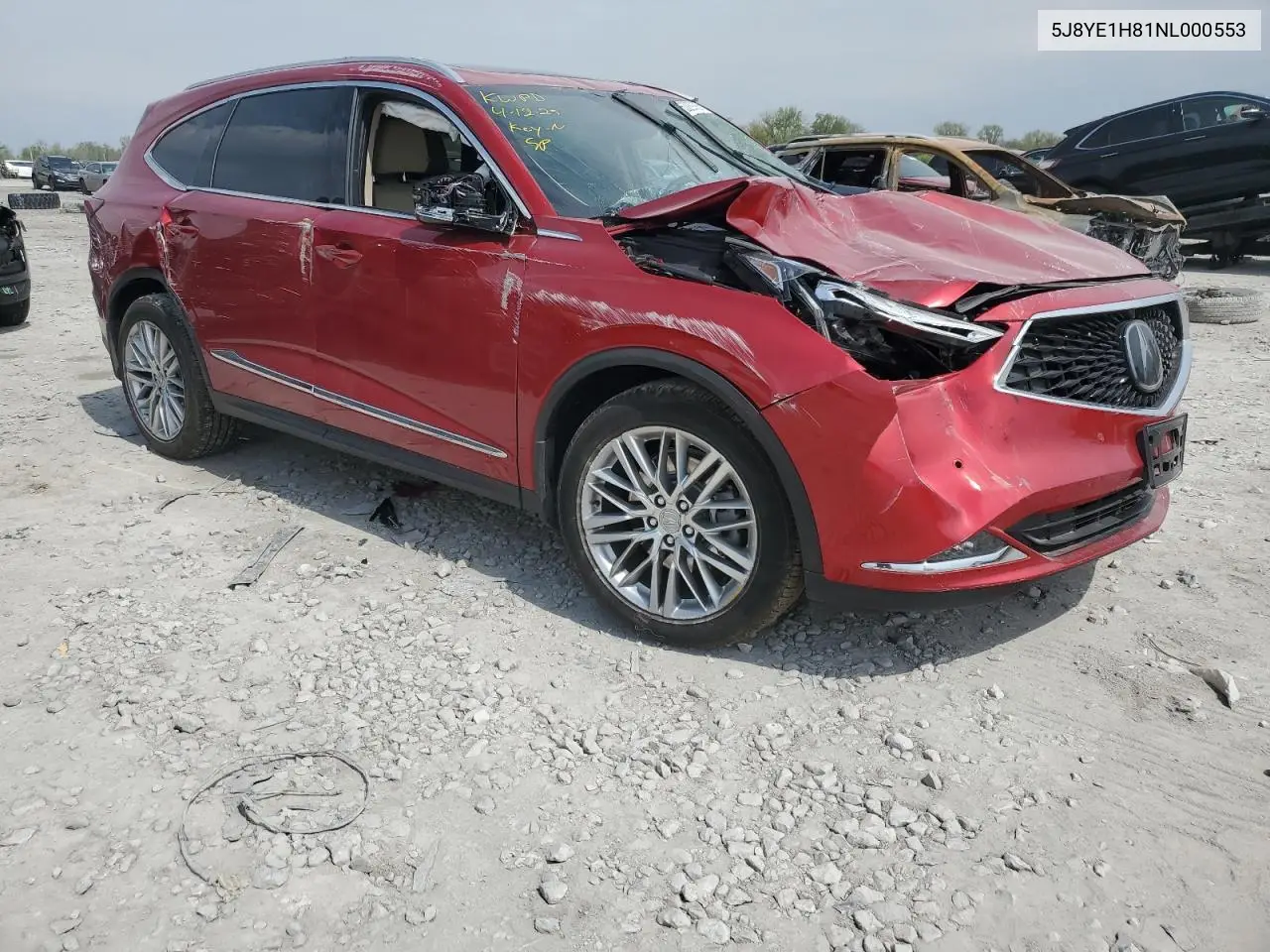 2022 Acura Mdx Advance VIN: 5J8YE1H81NL000553 Lot: 53269365