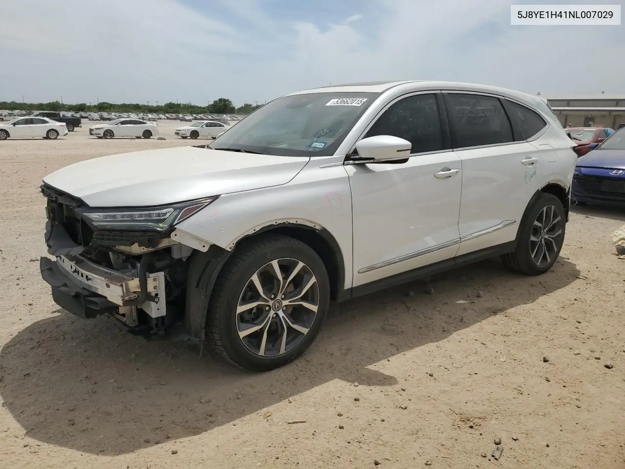 2022 Acura Mdx Technology VIN: 5J8YE1H41NL007029 Lot: 53662015