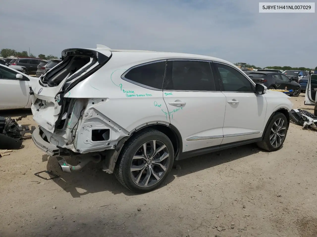 2022 Acura Mdx Technology VIN: 5J8YE1H41NL007029 Lot: 53662015