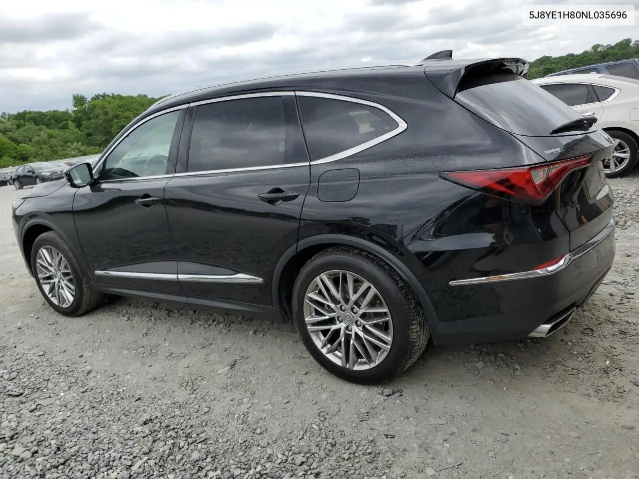 2022 Acura Mdx Advance VIN: 5J8YE1H80NL035696 Lot: 54420105