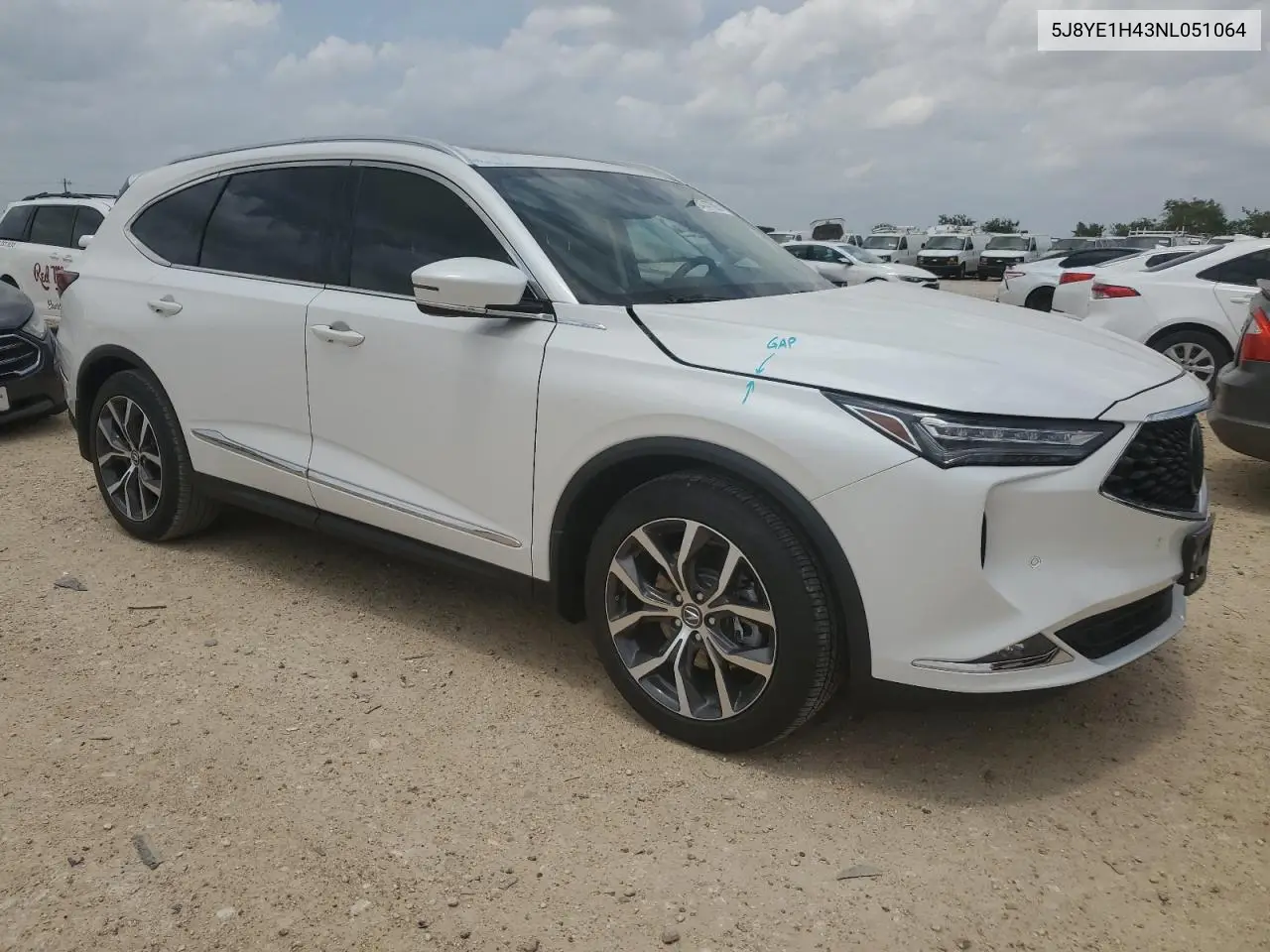 2022 Acura Mdx Technology VIN: 5J8YE1H43NL051064 Lot: 54747585