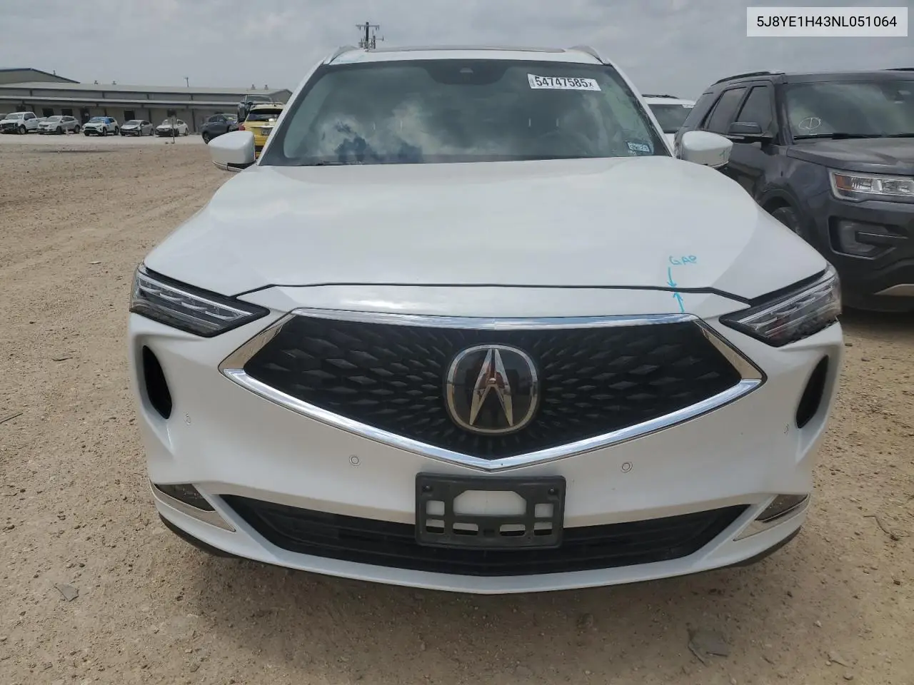2022 Acura Mdx Technology VIN: 5J8YE1H43NL051064 Lot: 54747585