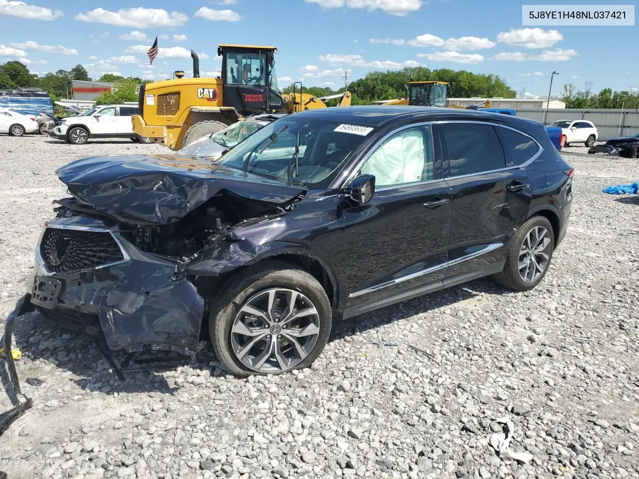 2022 Acura Mdx Technology VIN: 5J8YE1H48NL037421 Lot: 54993655