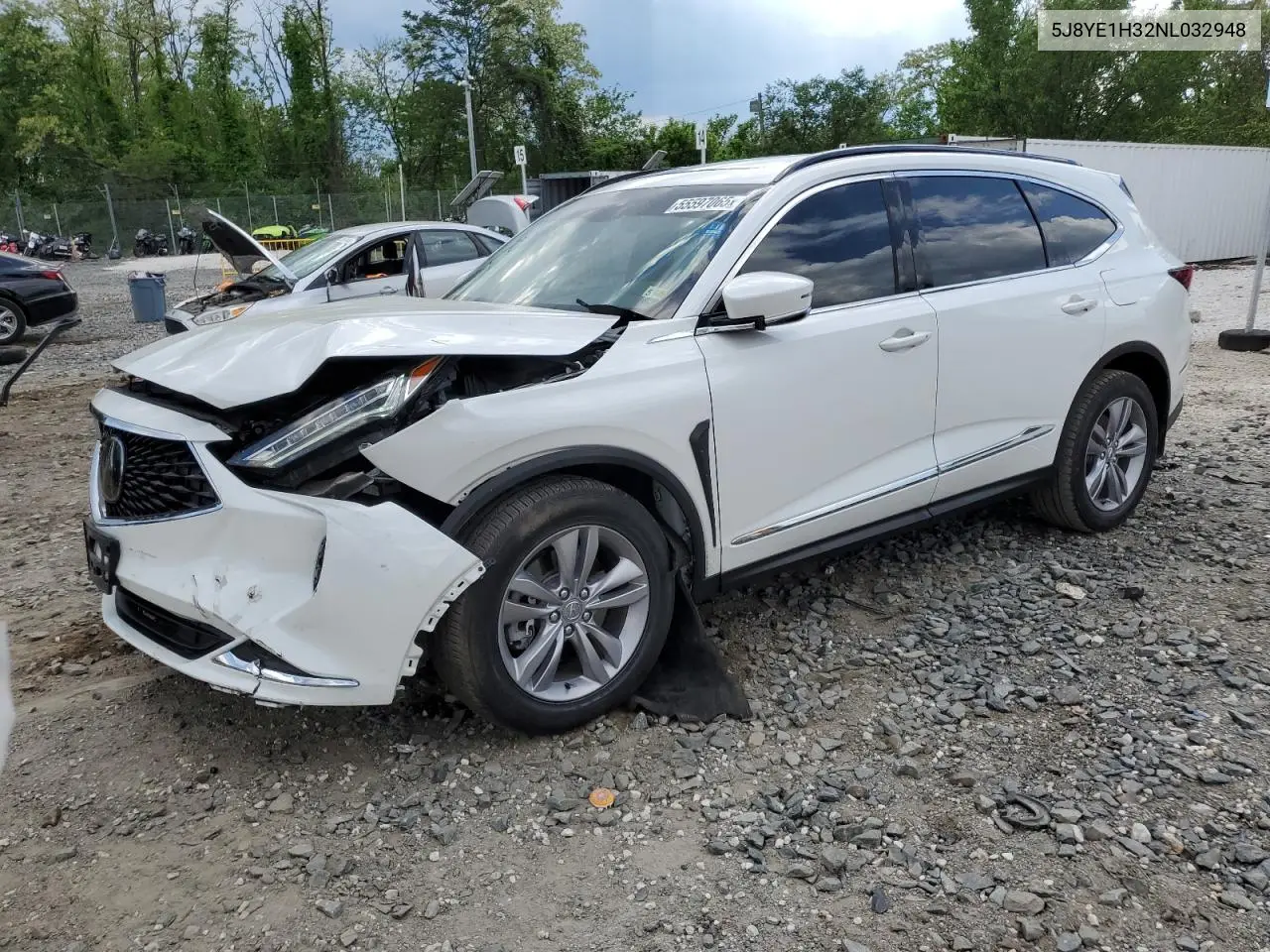 2022 Acura Mdx VIN: 5J8YE1H32NL032948 Lot: 55597065